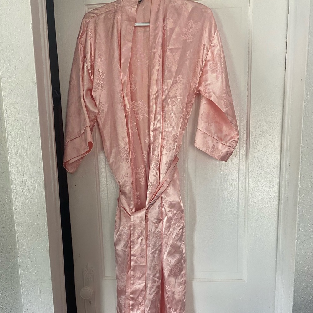 Vintage Christian Dior Pink Silk Robe